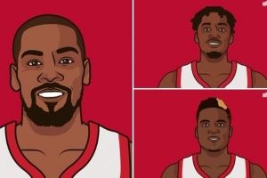火箭新援上赛季数据：KD26.8分+53% DFS三分41% 卡佩拉8.9+8.5